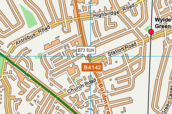 B73 5UH map - OS VectorMap District (Ordnance Survey)