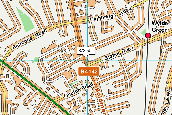 B73 5UJ map - OS VectorMap District (Ordnance Survey)