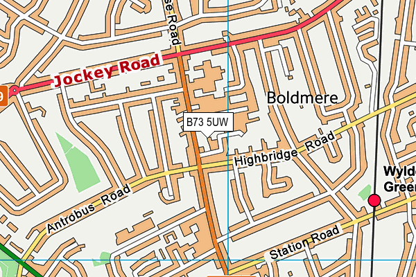 B73 5UW map - OS VectorMap District (Ordnance Survey)