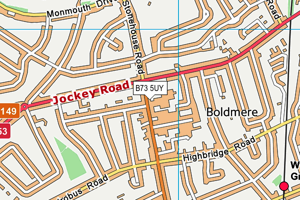 B73 5UY map - OS VectorMap District (Ordnance Survey)