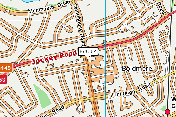 B73 5UZ map - OS VectorMap District (Ordnance Survey)