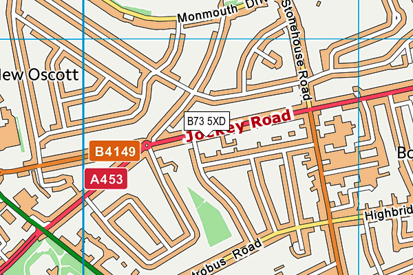 B73 5XD map - OS VectorMap District (Ordnance Survey)