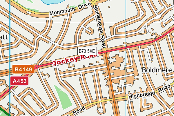 B73 5XE map - OS VectorMap District (Ordnance Survey)