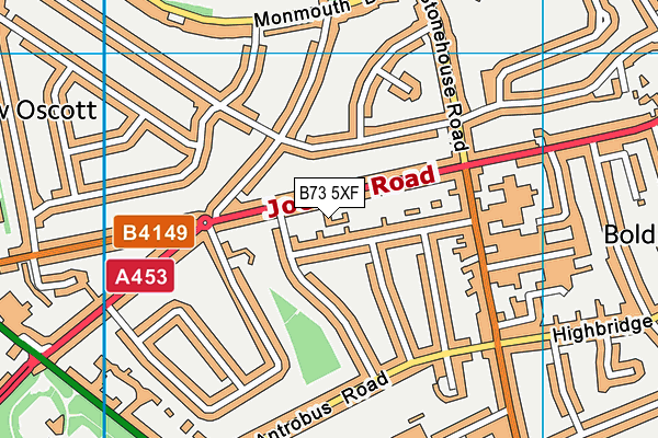 B73 5XF map - OS VectorMap District (Ordnance Survey)