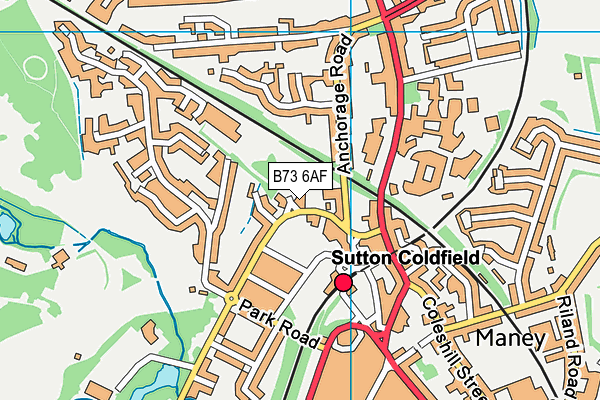 B73 6AF map - OS VectorMap District (Ordnance Survey)