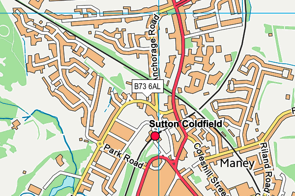 B73 6AL map - OS VectorMap District (Ordnance Survey)