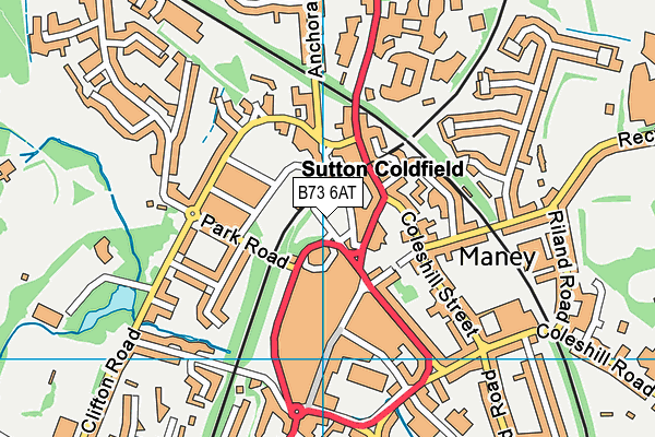 B73 6AT map - OS VectorMap District (Ordnance Survey)