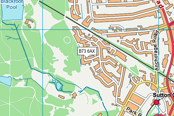 B73 6AX map - OS VectorMap District (Ordnance Survey)