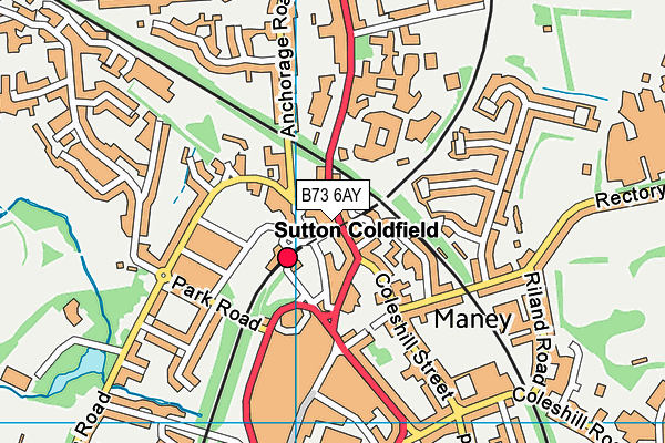 B73 6AY map - OS VectorMap District (Ordnance Survey)