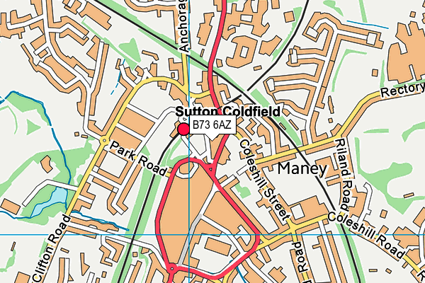 B73 6AZ map - OS VectorMap District (Ordnance Survey)