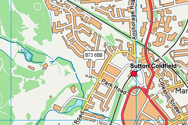 B73 6BB map - OS VectorMap District (Ordnance Survey)