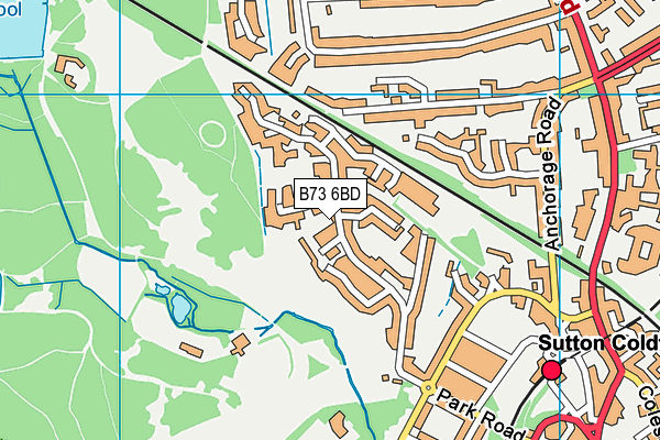 B73 6BD map - OS VectorMap District (Ordnance Survey)