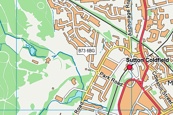 B73 6BG map - OS VectorMap District (Ordnance Survey)