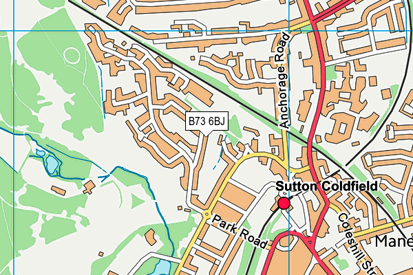 B73 6BJ map - OS VectorMap District (Ordnance Survey)