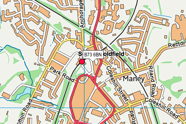 B73 6BN map - OS VectorMap District (Ordnance Survey)