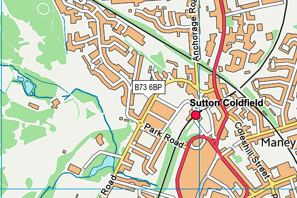 B73 6BP map - OS VectorMap District (Ordnance Survey)