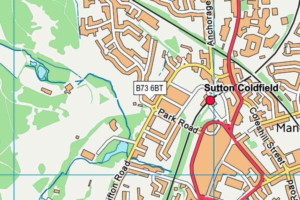 B73 6BT map - OS VectorMap District (Ordnance Survey)