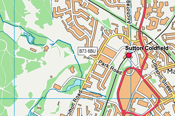 B73 6BU map - OS VectorMap District (Ordnance Survey)