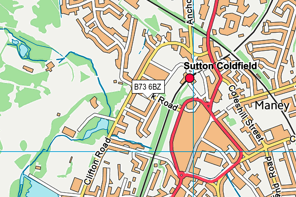 B73 6BZ map - OS VectorMap District (Ordnance Survey)