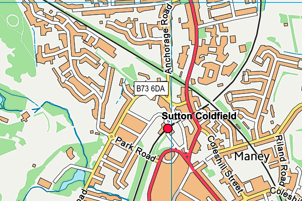 B73 6DA map - OS VectorMap District (Ordnance Survey)