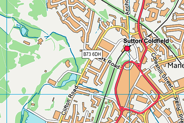 B73 6DH map - OS VectorMap District (Ordnance Survey)