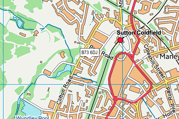 B73 6DJ map - OS VectorMap District (Ordnance Survey)