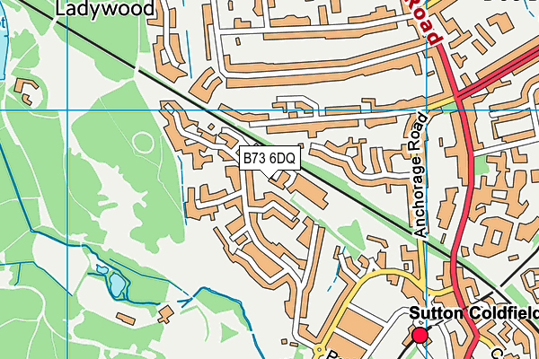 B73 6DQ map - OS VectorMap District (Ordnance Survey)