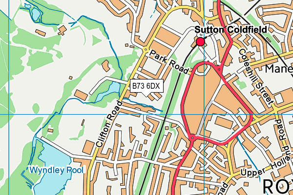 B73 6DX map - OS VectorMap District (Ordnance Survey)