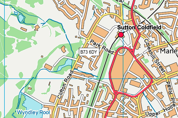 B73 6DY map - OS VectorMap District (Ordnance Survey)