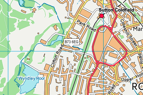 B73 6EG map - OS VectorMap District (Ordnance Survey)