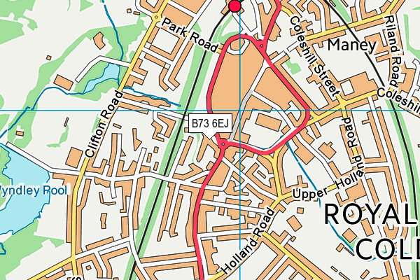 B73 6EJ map - OS VectorMap District (Ordnance Survey)