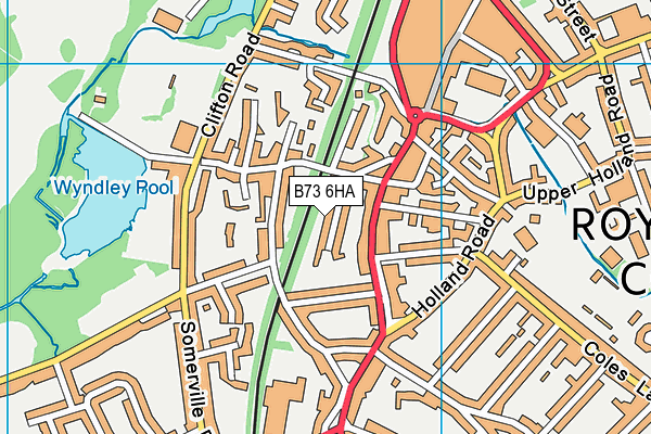 B73 6HA map - OS VectorMap District (Ordnance Survey)