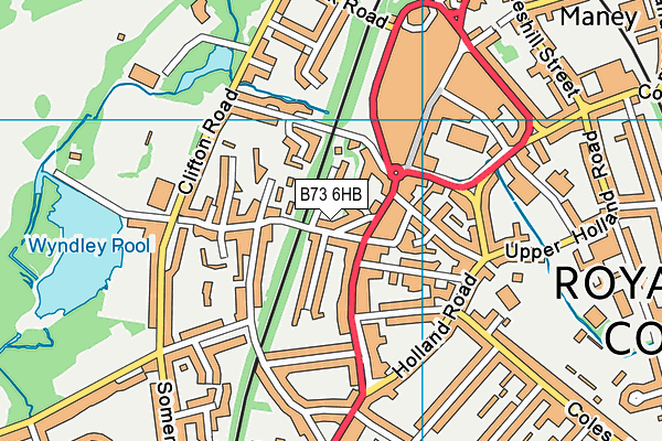 B73 6HB map - OS VectorMap District (Ordnance Survey)