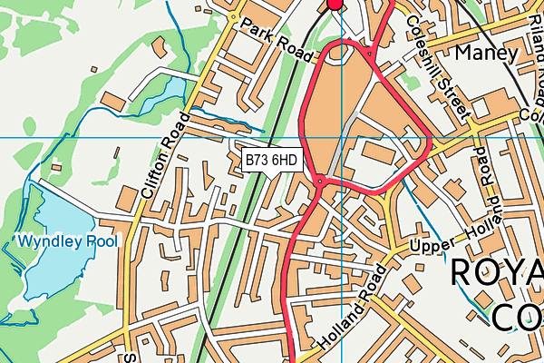 B73 6HD map - OS VectorMap District (Ordnance Survey)