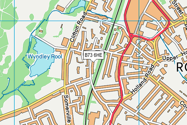B73 6HE map - OS VectorMap District (Ordnance Survey)