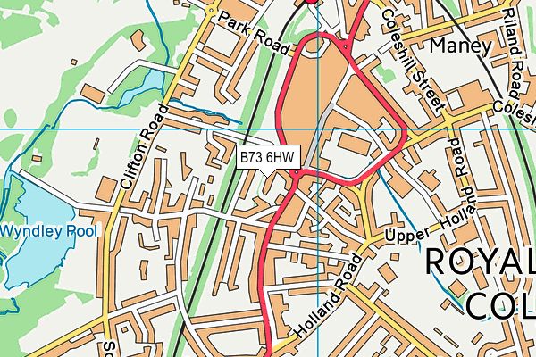 B73 6HW map - OS VectorMap District (Ordnance Survey)