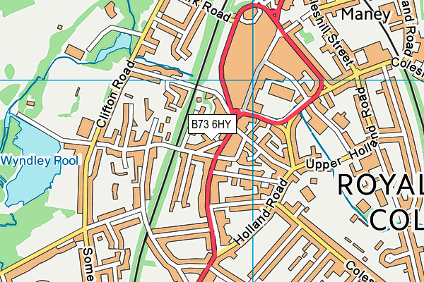 B73 6HY map - OS VectorMap District (Ordnance Survey)