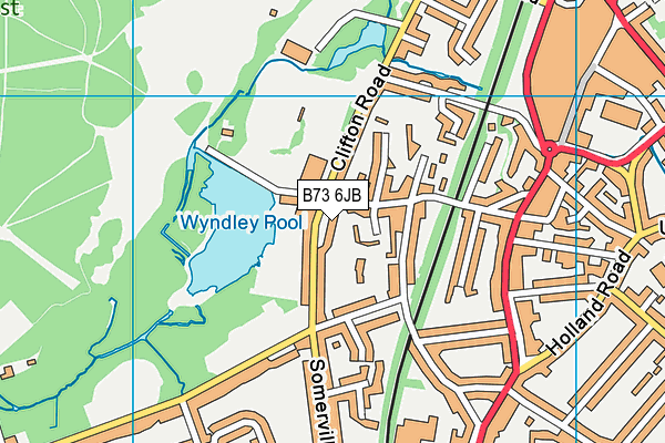 B73 6JB map - OS VectorMap District (Ordnance Survey)