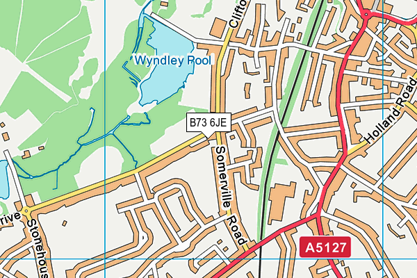 B73 6JE map - OS VectorMap District (Ordnance Survey)