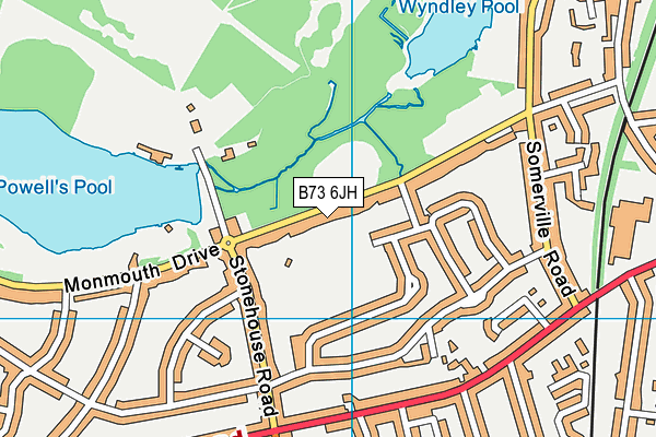 B73 6JH map - OS VectorMap District (Ordnance Survey)