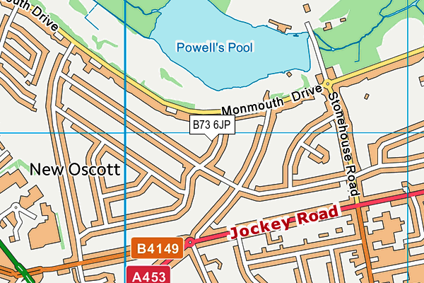 B73 6JP map - OS VectorMap District (Ordnance Survey)