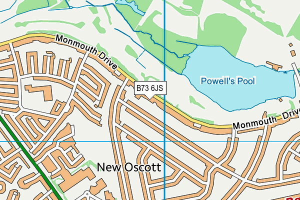 B73 6JS map - OS VectorMap District (Ordnance Survey)