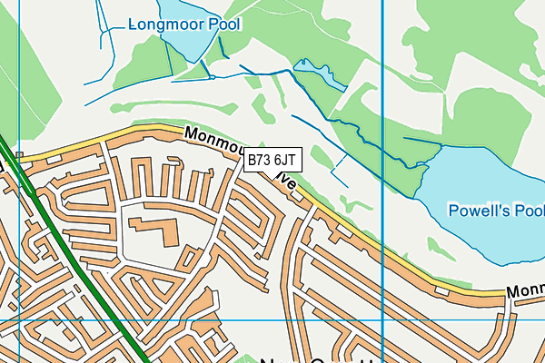 B73 6JT map - OS VectorMap District (Ordnance Survey)