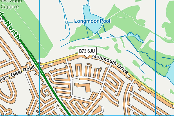 B73 6JU map - OS VectorMap District (Ordnance Survey)