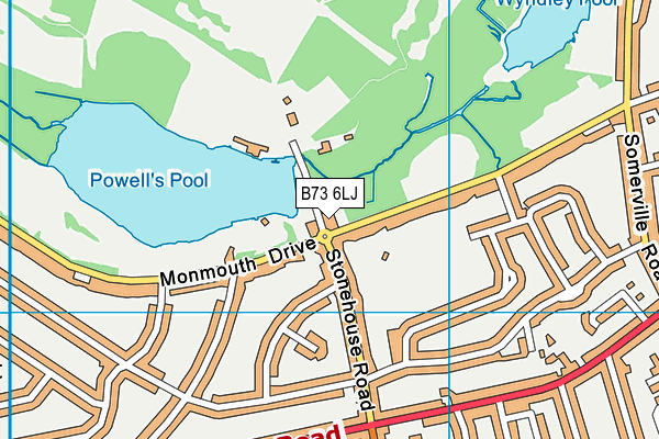 B73 6LJ map - OS VectorMap District (Ordnance Survey)