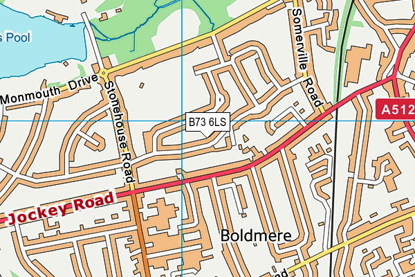 B73 6LS map - OS VectorMap District (Ordnance Survey)