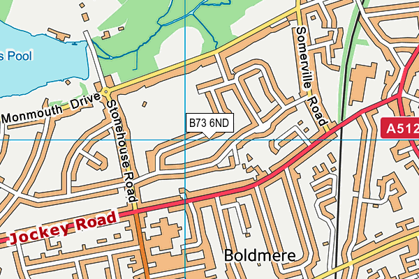 B73 6ND map - OS VectorMap District (Ordnance Survey)