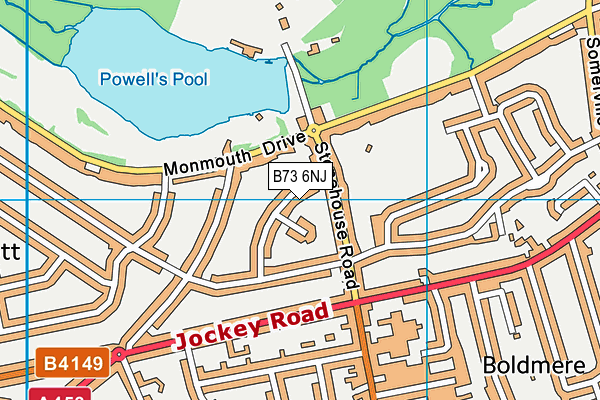 B73 6NJ map - OS VectorMap District (Ordnance Survey)