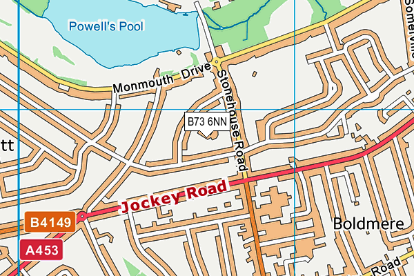 B73 6NN map - OS VectorMap District (Ordnance Survey)