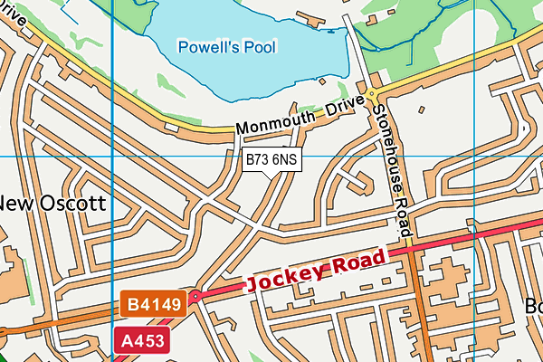 B73 6NS map - OS VectorMap District (Ordnance Survey)